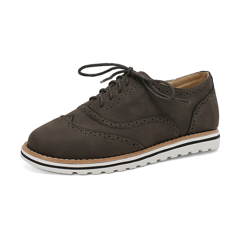 Gemma - Pantofi Derby casual din piele întoarsă pentru femei
