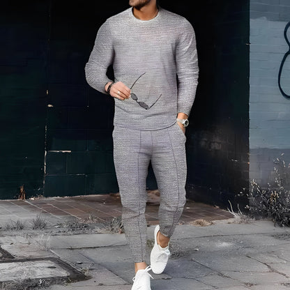 Dillan - Set Bărbați Slim-Fit Relaxat din Material Tip Waffle