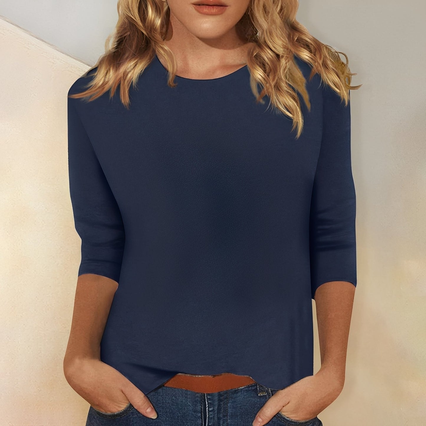 Louisa - Bluză cu mâneci lungi, simplă și confortabilă pentru femei
