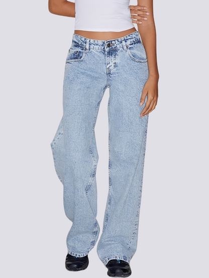 Isabel - Blugi casual, cu croială dreaptă, pe șolduri pentru femei