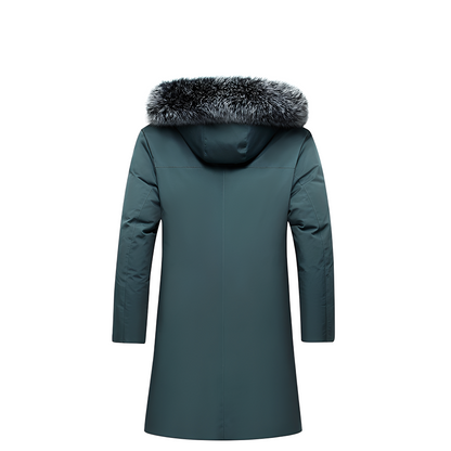 Crosby - Geacă de puf pentru bărbați cu glugă de blană