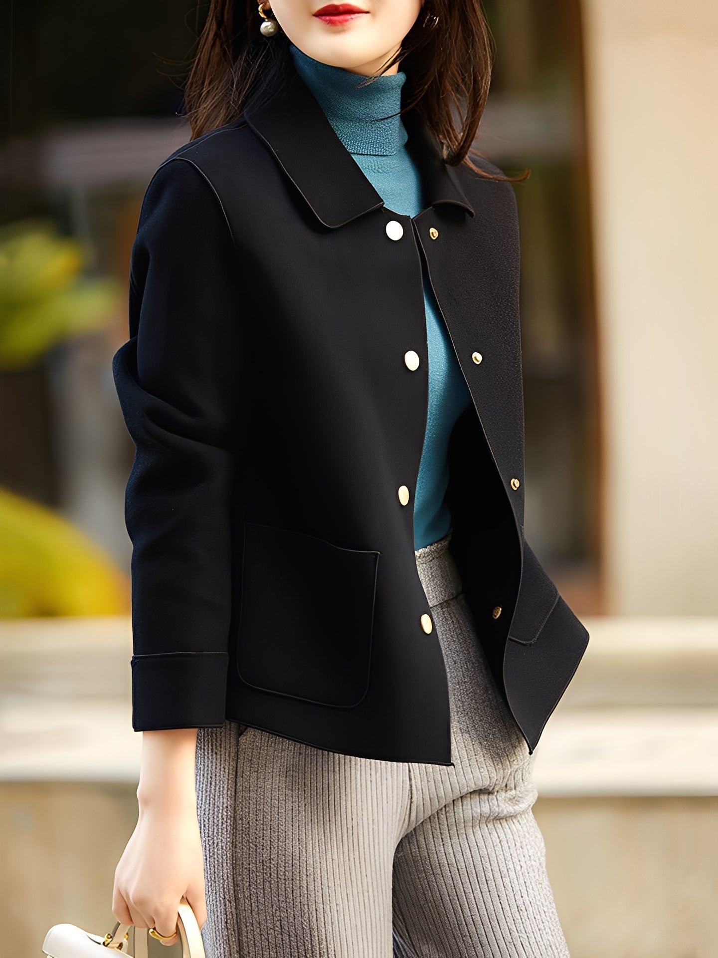Meade - Jachetă de damă cu nasturi, elegantă și călduroasă