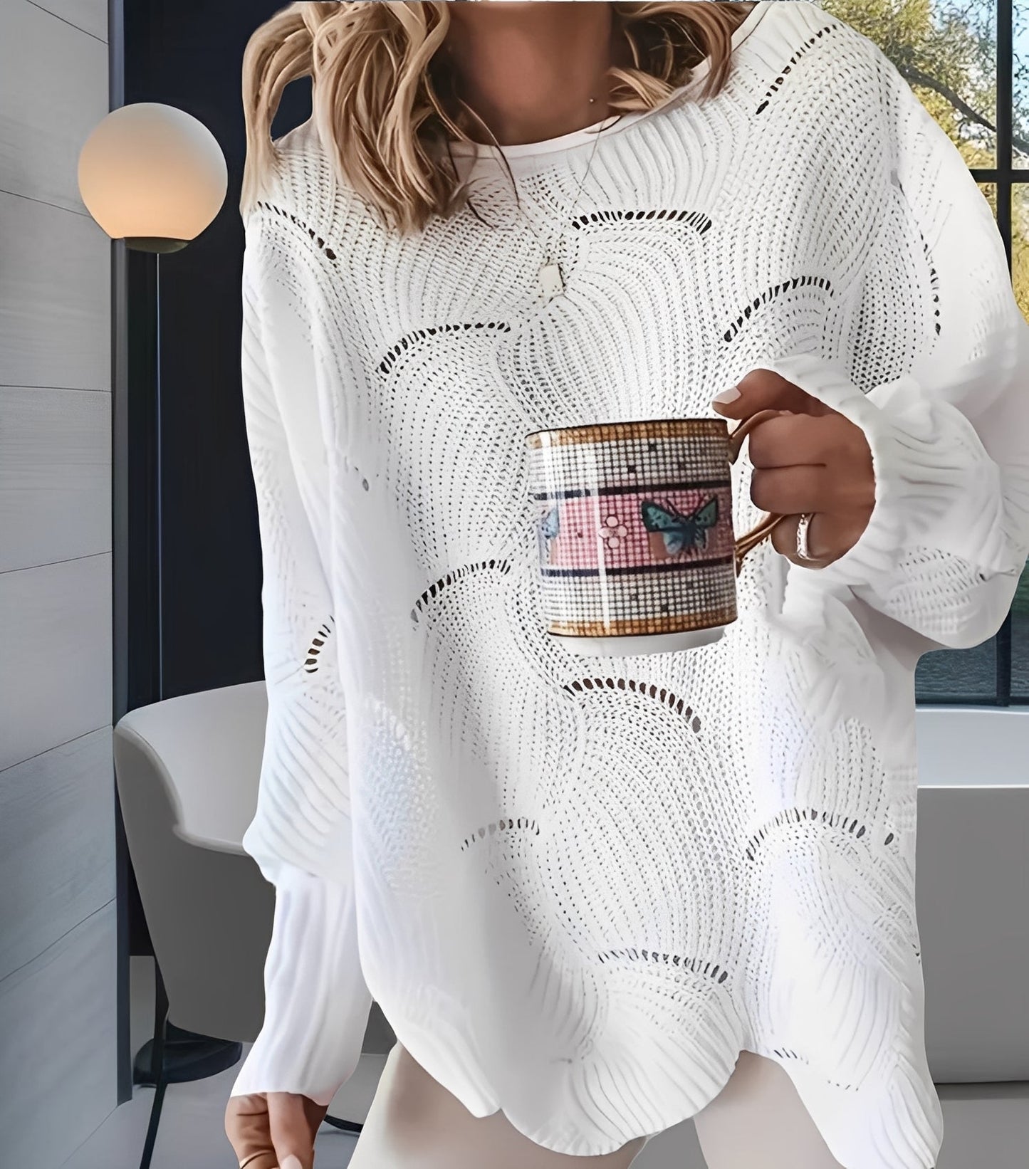 Kassandra - Pulover stilat, cu decupaj, pentru femei