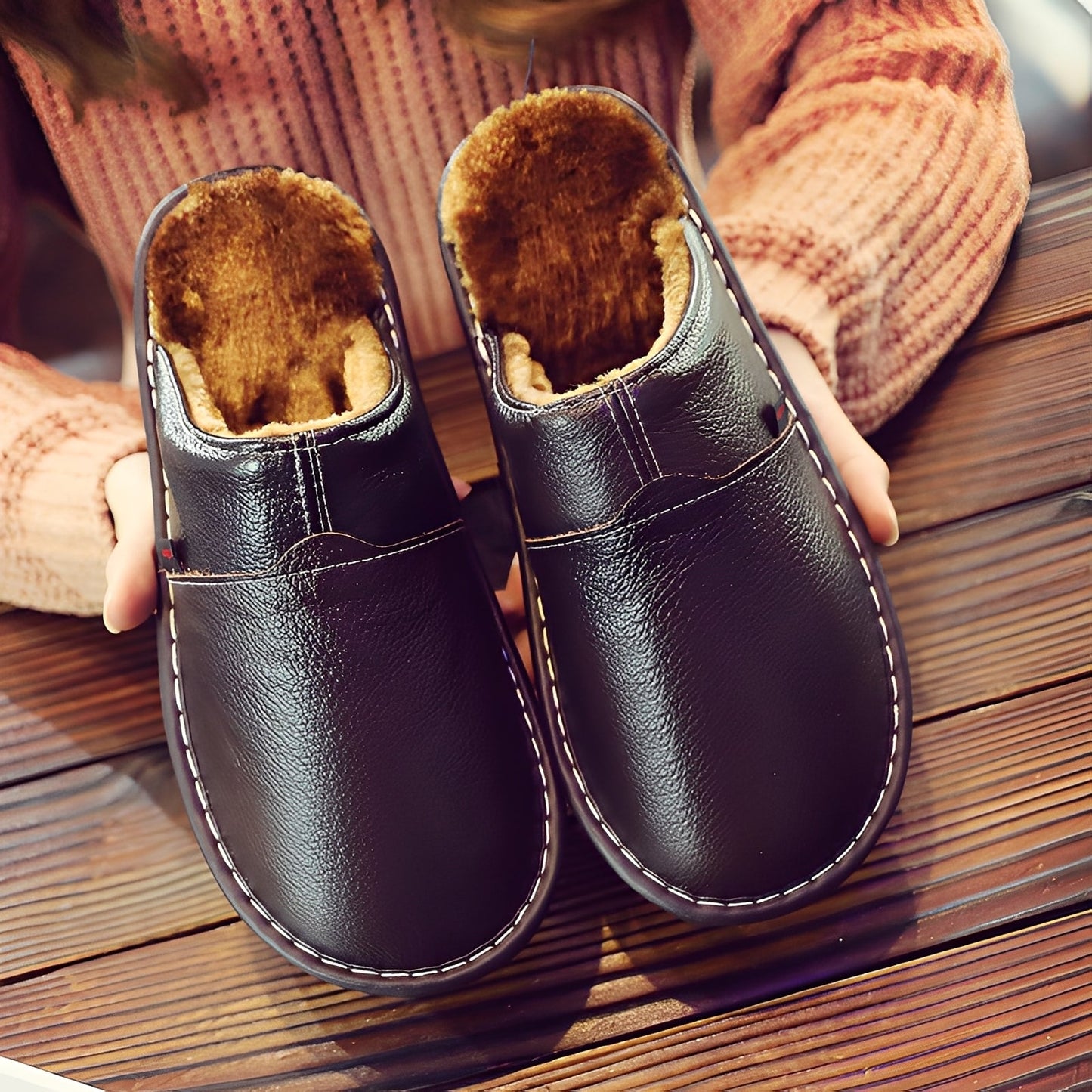 Jasper - Papuci de casă cu blană pentru bărbați