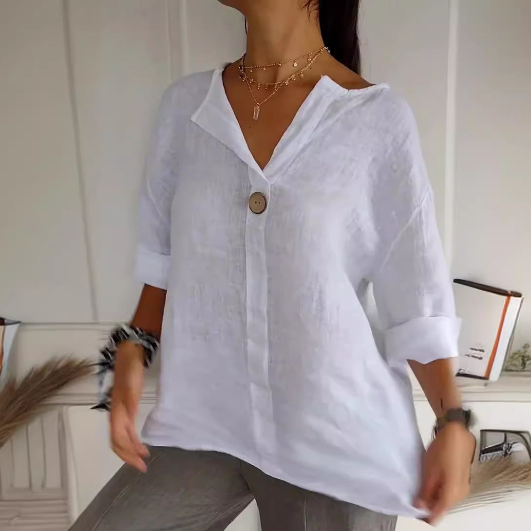 Arabella - Bluză lejeră de damă cu decolteu în V