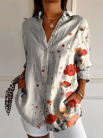 Melissa - Bluză elegantă cu imprimeu floral pentru femei