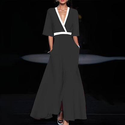 Débora - Rochie lungă elegantă cu imprimeu floral pentru femei