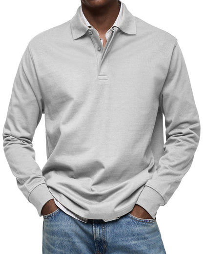 Dewey - Tricou Polo Simpatic cu Mâneci Lungi pentru Bărbați