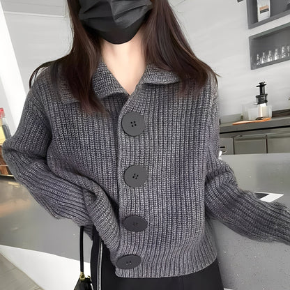 Alannah - Cardigan modern cu nasturi mari pentru femei
