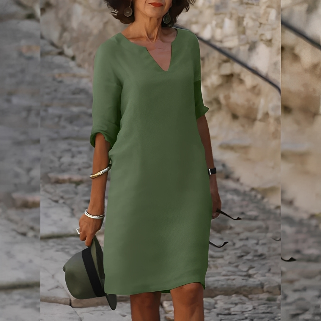 Guilaine - Rochie stilată cu decolteu în V pentru femei