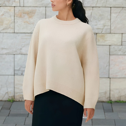 Shanelle - Pulover clasic cu guler rotund pentru femei