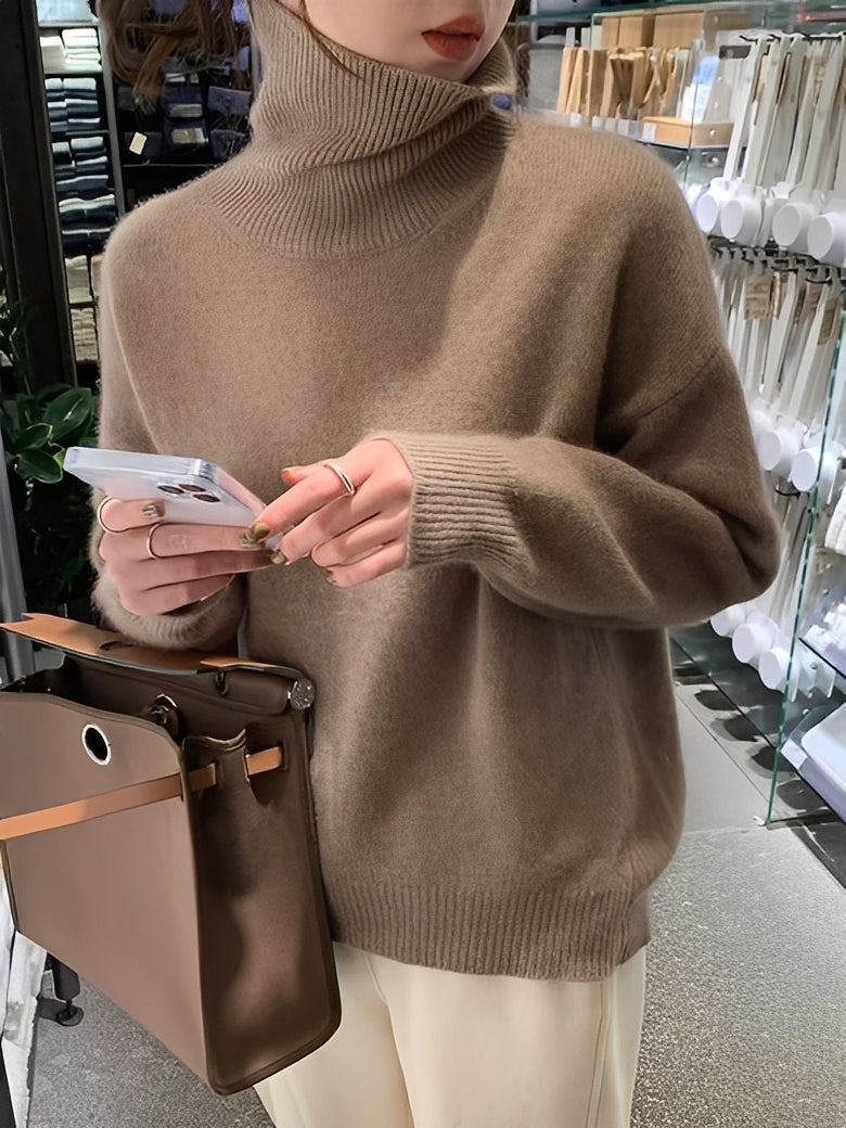 Gloria - Pulover rafinat de damă cu guler înalt din lână