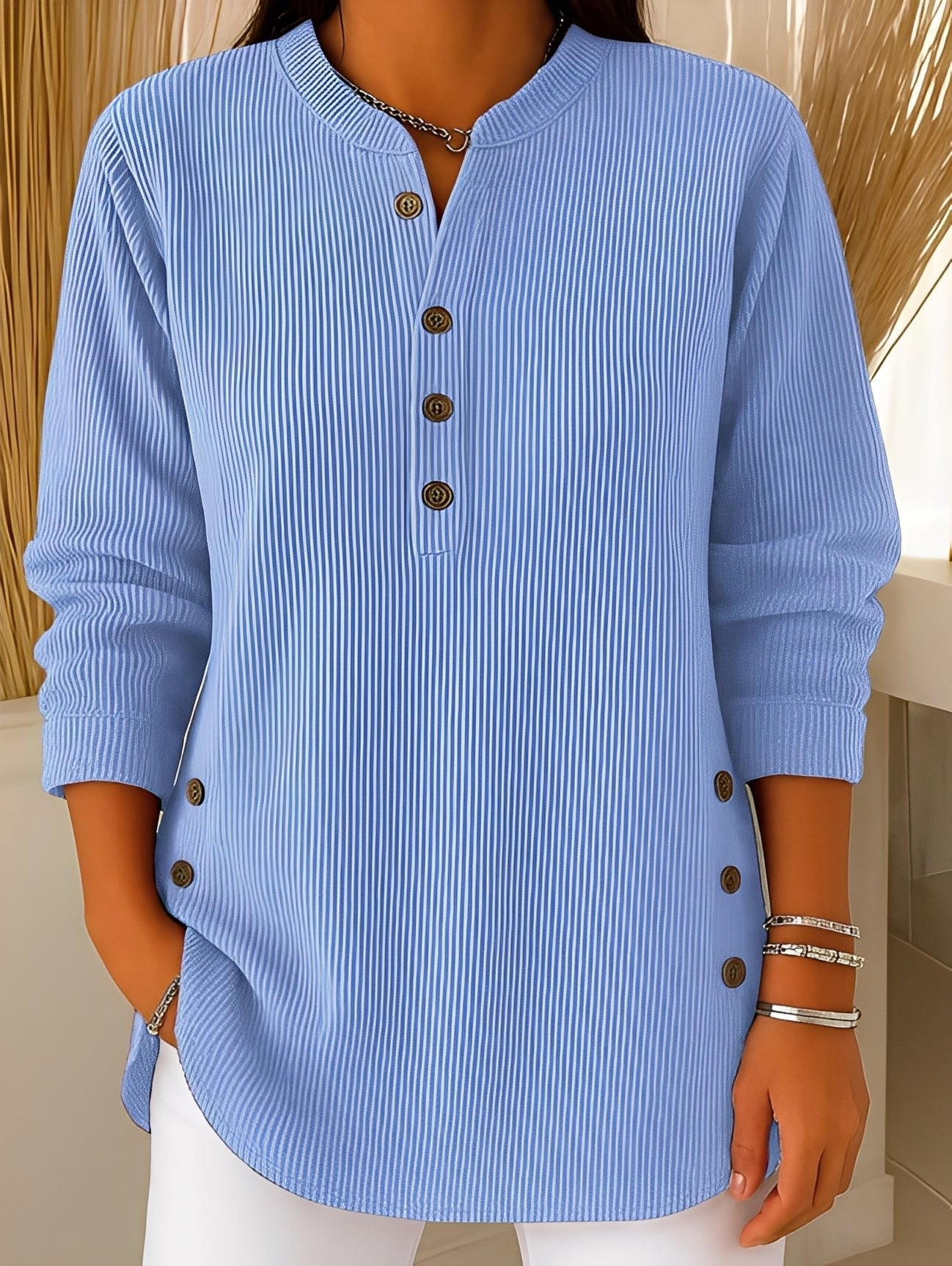 Jocelyn - Pulover lejer tricotat cu nasturi pentru femei