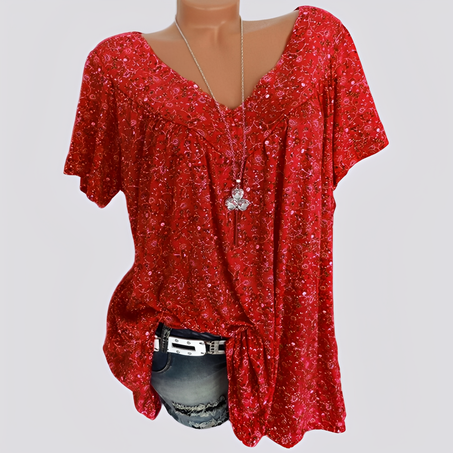 Claudia - Bluza elegantă, lejeră cu imprimeu floral pentru femei