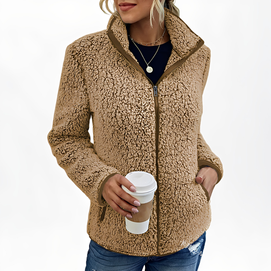 Alethea - Pelerină elegantă de fleece și catifea pentru femei