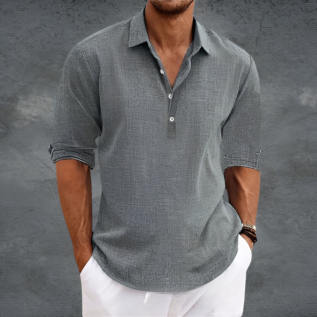 Nathanaël - Cămașă tradițională cu mâneci lungi pentru bărbați