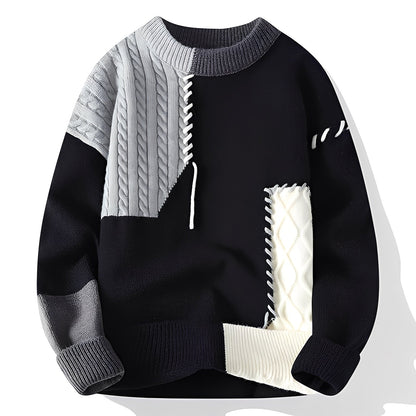 Curtis - Pulover Stilat din Fleece cu Blocuri de Culori pentru Bărbați