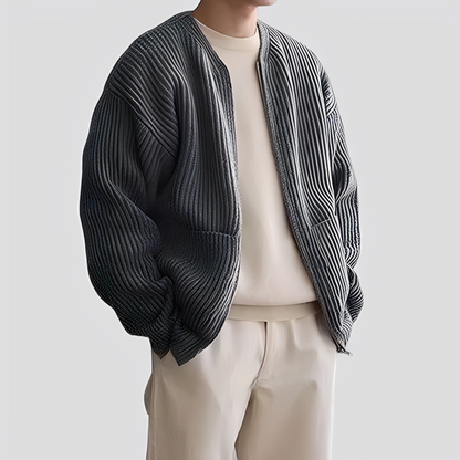 Willy - Pulover bărbați tricotat cu fermoar, stil relaxat