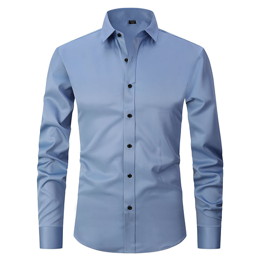 Elton - Cămașă elegantă slim fit cu elastic pentru bărbați