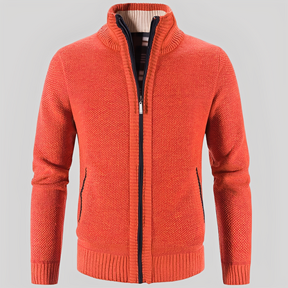 Kelvin - Geacă tricotată simplă cu fermoar pentru bărbați