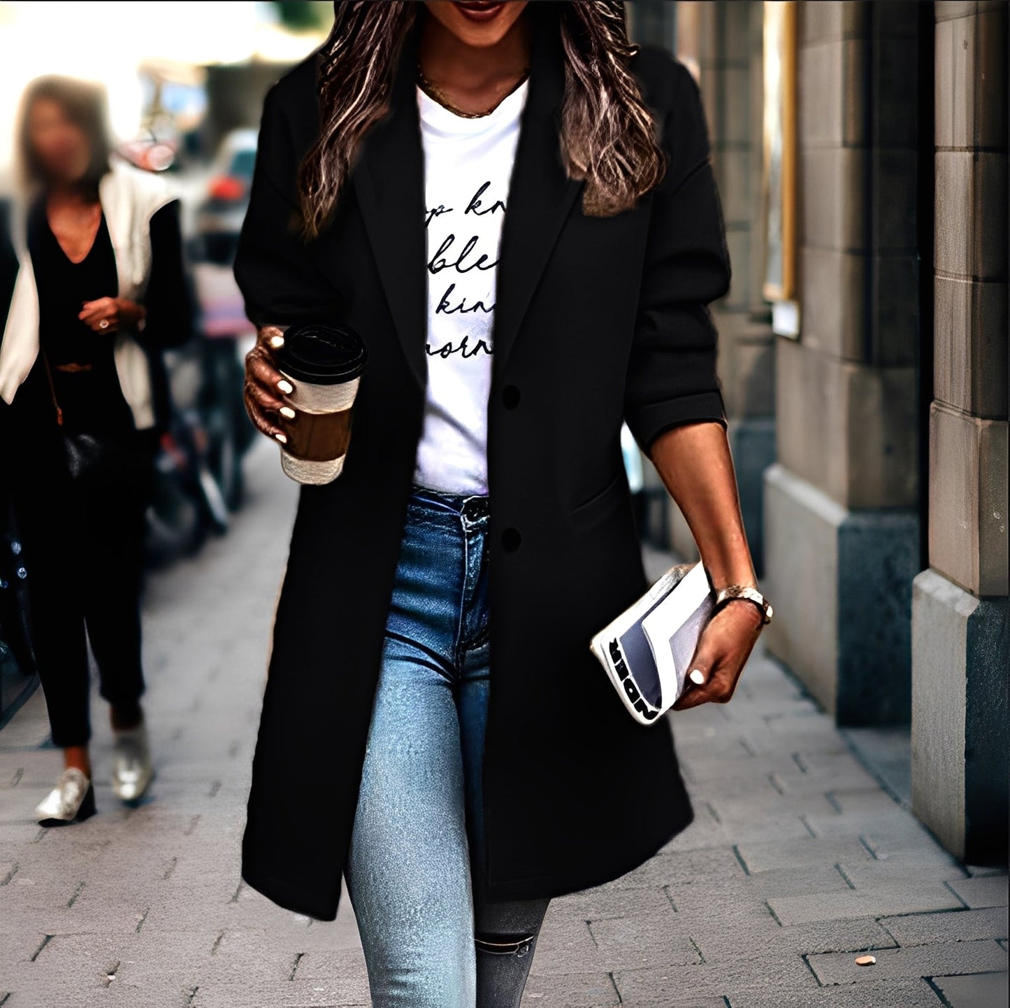 Samantha - Modern, gros palton de lână pentru femei