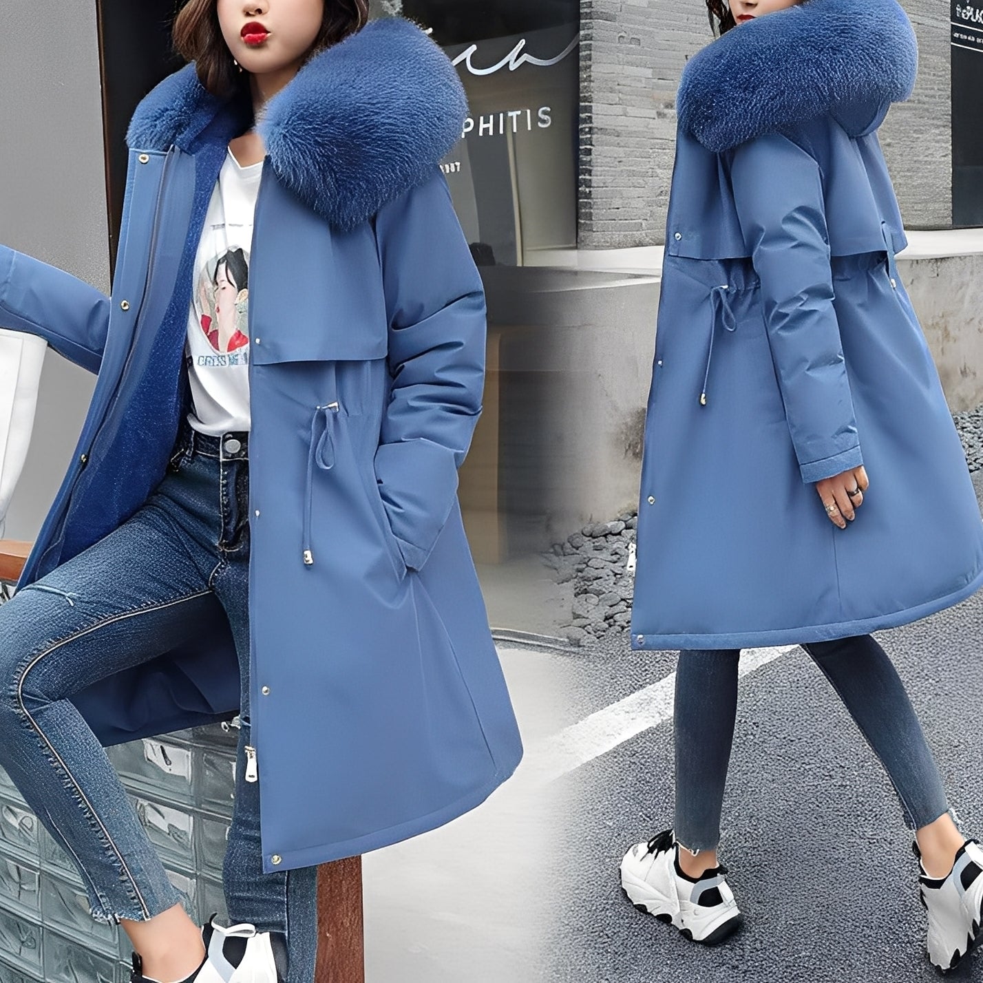 Evette - Manta stilată și călduroasă cu glugă pentru femei