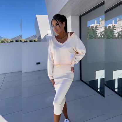 Séphora - Ansamblu sweat-shirt și rochie decontractat pentru femeie