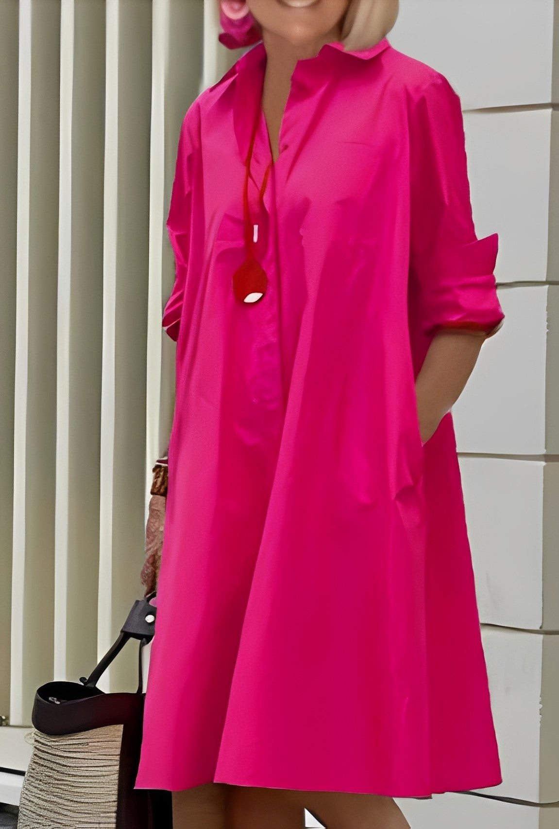 Paige - Rochie cămașă casual, lejeră pentru femei