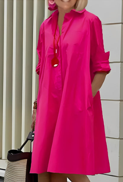 Paige - Rochie cămașă casual, lejeră pentru femei