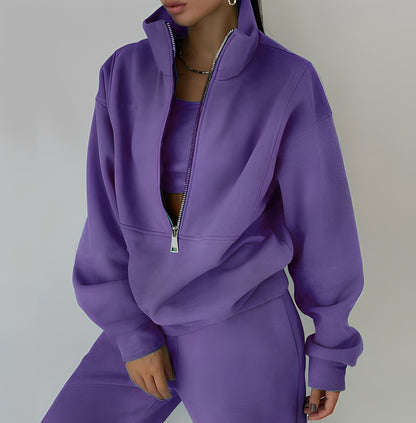 Mélissa - Ansamblu două piese oversize lejer din molleton