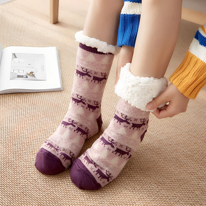 Clarice - Șosete de Crăciun stilate, de lungime medie, pentru femei