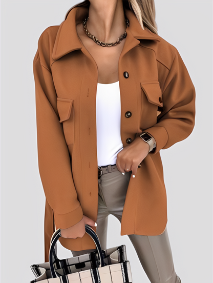 Tiffanie - Jachetă ușoară și modernă din lână cu guler rever pentru femei