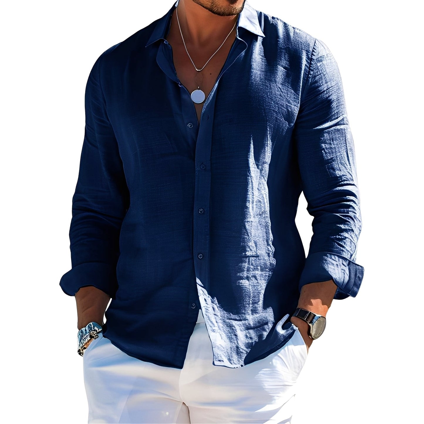 Félicien - Polo-uri clasice bărbătești cu mânecă lungă