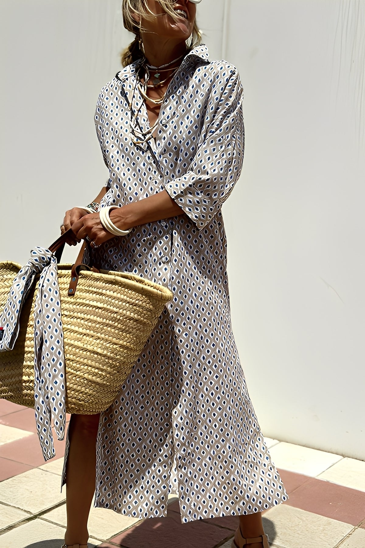 Amélie - Rochie clasică cu dungi pentru femei