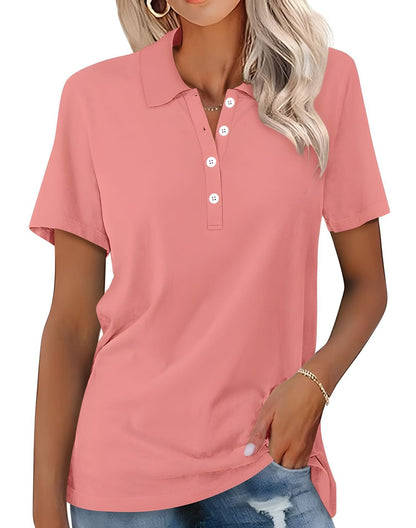 Teresa - Tricou polo casual cu mâneci scurte pentru femei