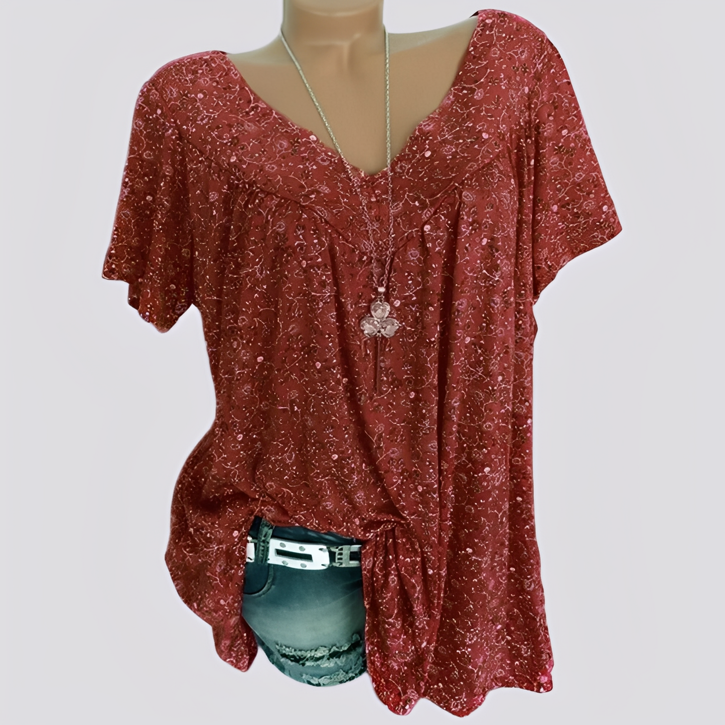 Claudia - Bluza elegantă, lejeră cu imprimeu floral pentru femei