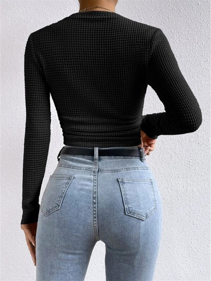 Tessa – Pulover Slim din tricot cu model în vafe