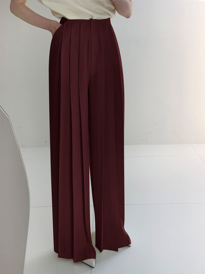 Marlene – Pantaloni plisati cu talie înaltă