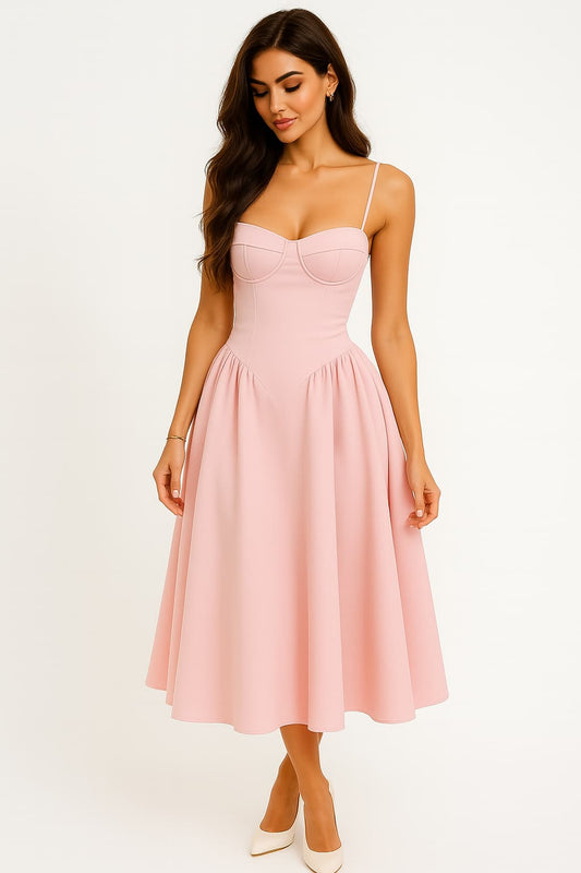 Lara – Rochie Corset Roz