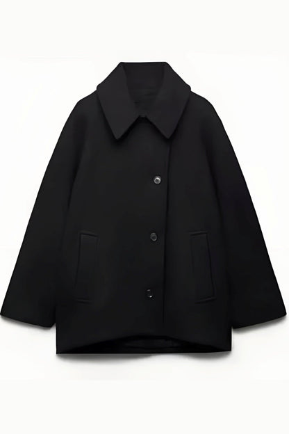 Elena – Manteau Oversize din Lână Amestec Dublu-Breasted
