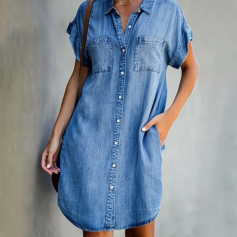 Romy – Rochie cămașă scurtă cu nasturi