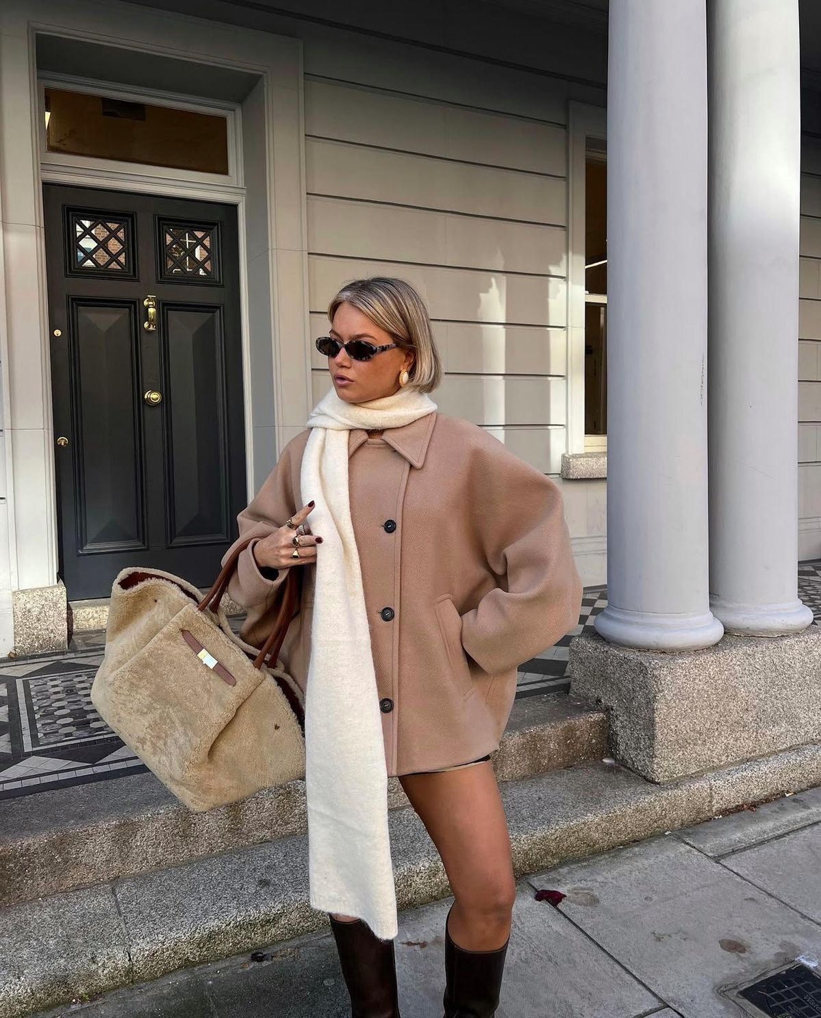 Elena – Manteau Oversize din Lână Amestec Dublu-Breasted