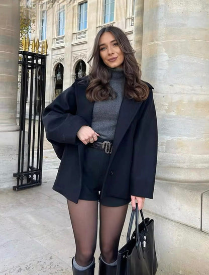 Elena – Manteau Oversize din Lână Amestec Dublu-Breasted