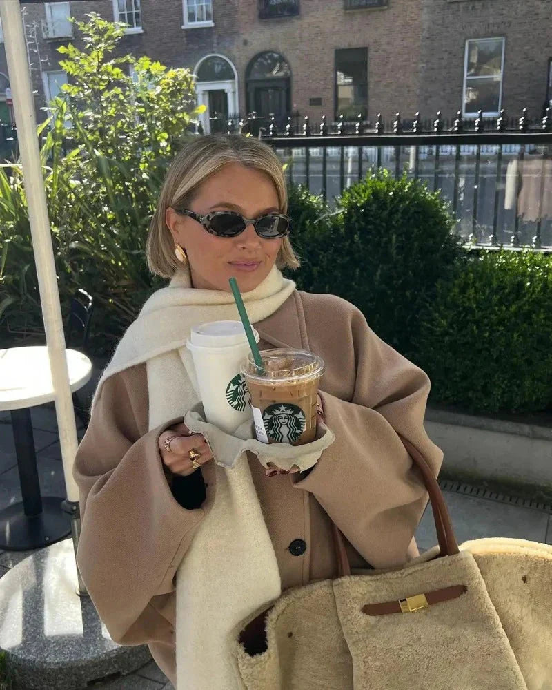 Jessy – Mantou de tranziție bej pentru dame