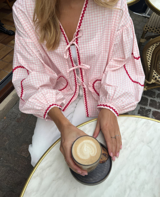 Claudia – Bluza Gingham cu Nod