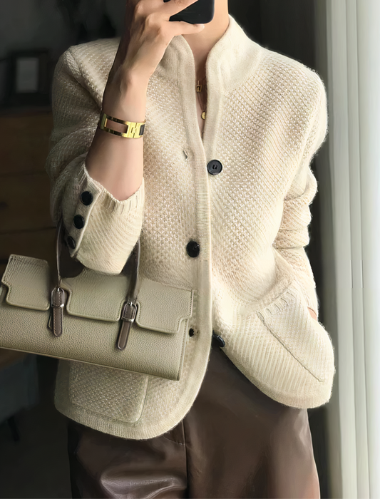Carissa - cardigan elegant din cașmir cu nasturi pentru femei