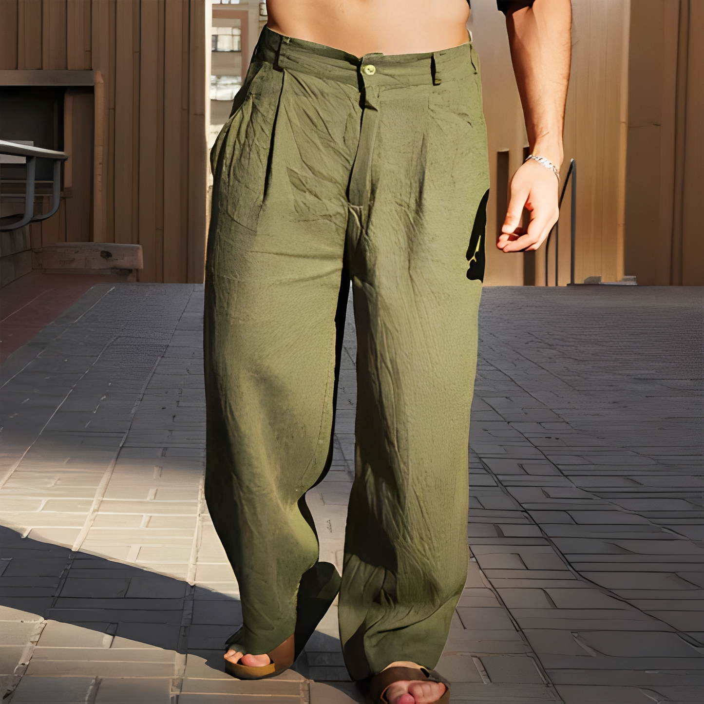 Brenz - Pantaloni de vară cu croială lejeră pentru bărbați