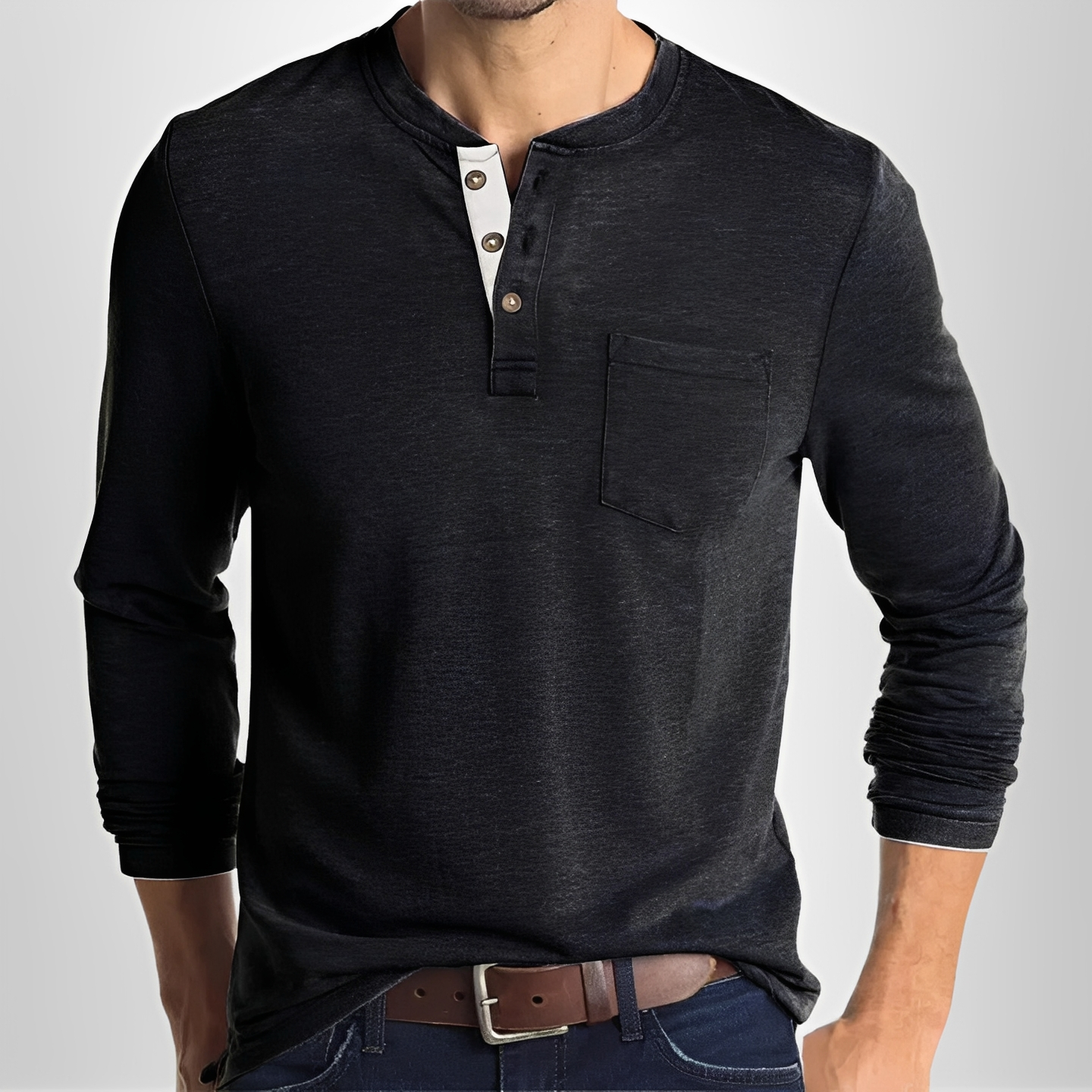 Carmelo - Tricou bărbătesc confortabil cu mâneci lungi