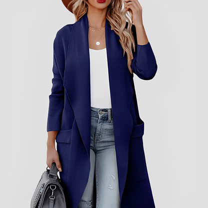 Chantal - Cardigan lung din tweed pentru femei, stil lejer