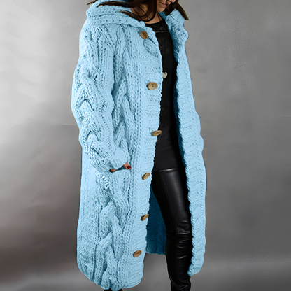 Arielle - Cardigan lung și comod din lână pentru femei